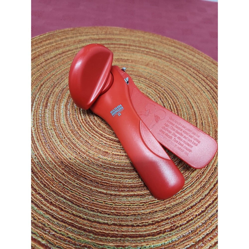 Kuhn Rikon Auto Saftey Lid Lifter Can Opener In Red Made In Switzerland EUC